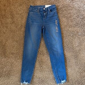 American Eagle Outfitters Women's Medium Blue High-Rise Skinny Jeans (Jeggings)